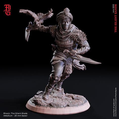 Human Rogue Thief Assassin | 28mm, 32mm, 54mm, 75mm, 100mm Scale Resin Miniature | Dungeons and Dragons | Flesh of Gods