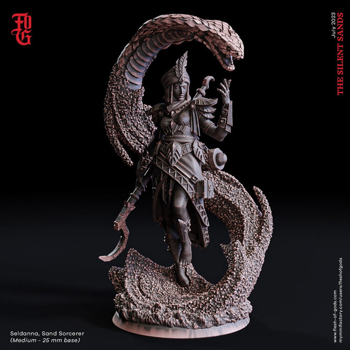 Desert Wizard, Warlock, Sorcerer | 28mm, 32mm,54mm,75mm, 100mm Scales | PC NPC Mini- Minis -D&amp;D 5e Pathfinder Figurine | Flesh of Gods