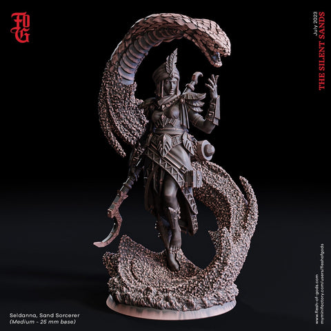 Desert Wizard, Warlock, Sorcerer | 28mm, 32mm,54mm,75mm, 100mm Scales | PC NPC Mini- Minis -D&D 5e Pathfinder Figurine | Flesh of Gods