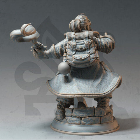 Dwarf Alchemist Artificer | Miniature | 28mm, 32mm, 54mm, 75mm Scales | Pathfinder Figure | DnD | Figurine unpainted |