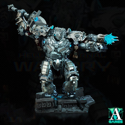 Sci-Fi Heavy Terminator Battle Mech Knight Miniature | 32mm, 40mm, 50mm, 65mm 80mm BASE SIZES | Resin Unpainted | Sci-fi Archvillain Games