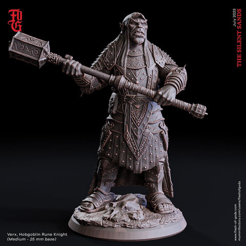 Half-Orc Fighter Rune Knight Cleric | 28mm, 32mm,54mm,75mm,100mm Scales | Player Character Mini | D&D 5e Pathfinder Figurine | Flesh of Gods