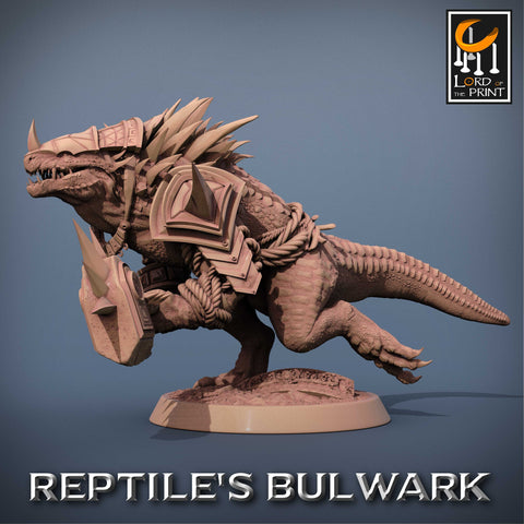 Lizardfolk Lizardman Warrior | 28mm, 32mm,75mm Scales | Dungeons and Dragons | Unpainted Figure | Mammoth Factory