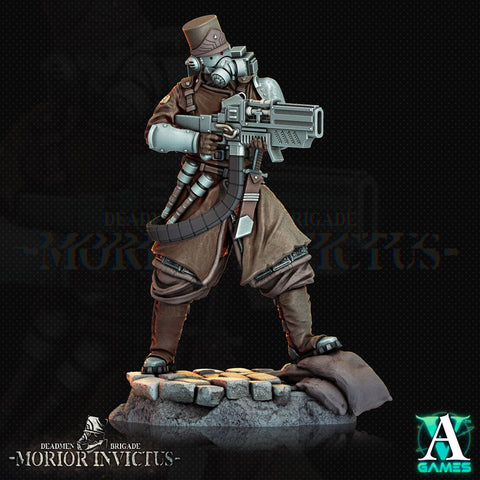 Sci-Fi Miniature Light Infantry Army Veteran | 28mm,32mm, 54mm, 75mm,100mm Scales | Resin Mini | Morior Shocktrooper TPG | Archvillain Games