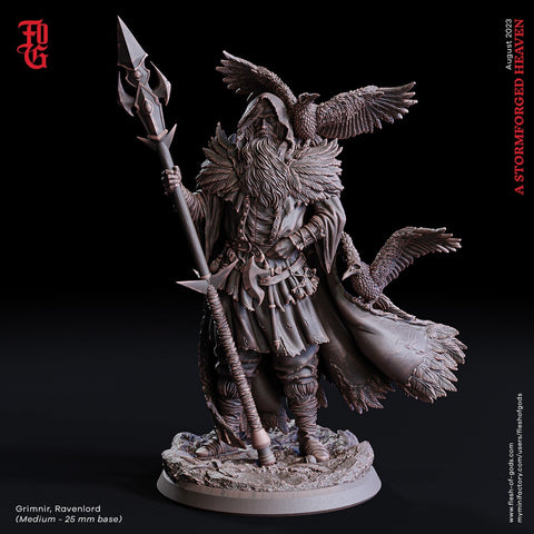 Beast Master Ranger Druid Polearm Master | 28mm,32mm,54mm,75mm,100mm Scales | Player Character -D&D 5e Pathfinder Figurine | Flesh of Gods