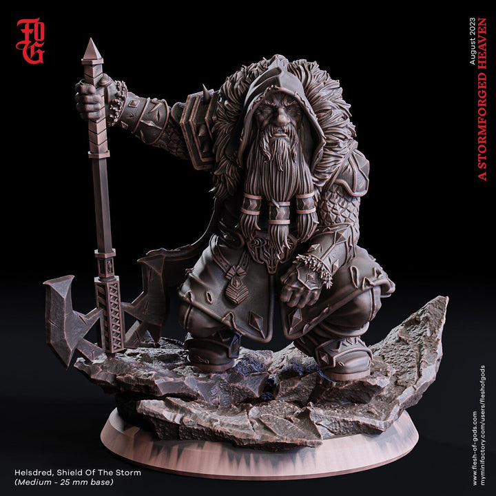 Dwarf Ranger Fighter PC NPC | 28mm,32mm,54mm,75mm,100mm Scale Resin Miniature | Dungeons and Dragons D&amp;D 5e Pathfinder | Flesh of Gods