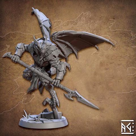 Dragonborn Paladin Fighter Polearm model | 28mm, 32mm, 54mm,75mm Scale Resin Miniature Dungeons and Dragons D&D Pathfinder | Artisan Guild
