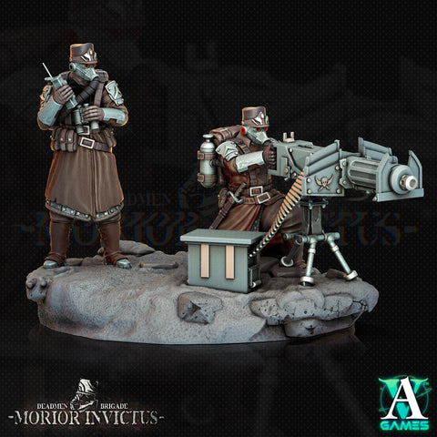 Sci-Fi Miniature Heavy Machine Gun Army Veterans | 28mm,32mm,54mm,75mm Scales | Resin Mini | Morior Heavy infantry TPG | Archvillain Games