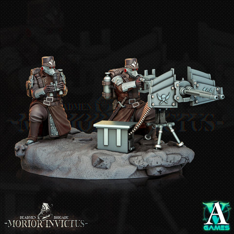 Sci-Fi Miniature Heavy Machine DualGun Army Veterans | 28mm,32mm,54mm,75mm Scales | Resin Mini | Morior Heavy infantry | Archvillain Games
