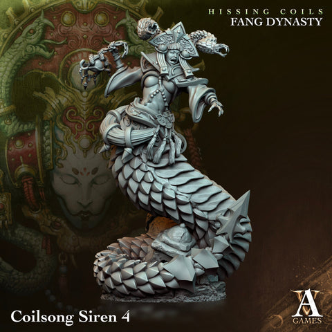 Naga Guardian, Halfblood Yuan-ti | 28mm, 32mm,54mm,75mm,100mm Scales | Dungeons and Dragons 5e figure | Pathfinder | Archvillain Games
