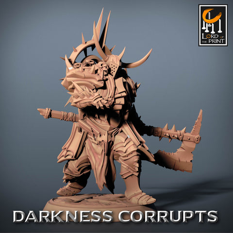 Fighter Great Axe, Oathbreaker Paladin, Unpainted Miniature | 28mm, 32mm,54mm,75mm,100mm Scales | Dungeons and Dragons | Pathfinder |