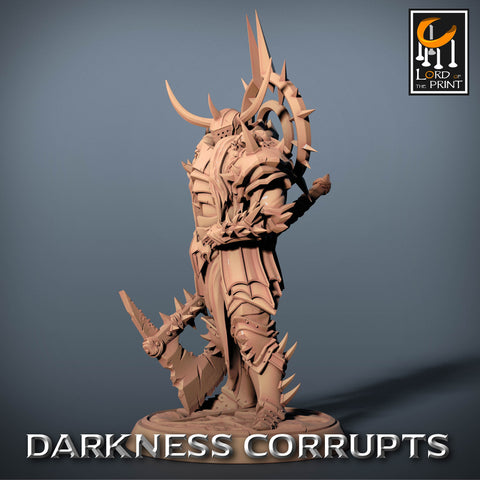Fighter Great Axe, Oathbreaker Paladin, Unpainted Miniature | 28mm, 32mm,54mm,75mm,100mm Scales | Dungeons and Dragons | Pathfinder |