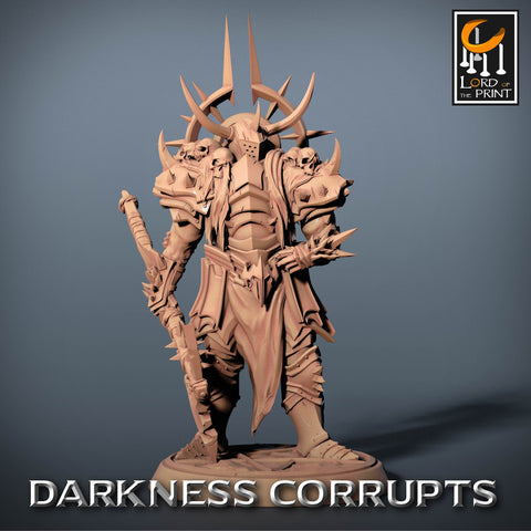 Fighter Great Axe, Oathbreaker Paladin, Unpainted Miniature | 28mm, 32mm,54mm,75mm,100mm Scales | Dungeons and Dragons | Pathfinder |