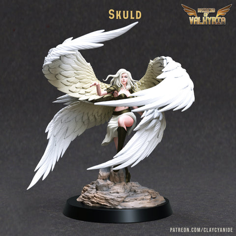 Female Valkyrie Angel Celestial Paladin Vengeance | 28mm, 32mm,54mm,75mm, 100mm Scales | Dungeons and Dragons 5e | Pathfinder | Clay Cyanide