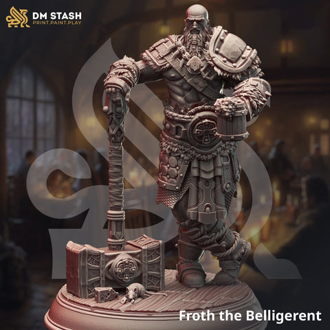 Goliath Human Barbarian Fighter Miniature | 28mm,32mm,54mm,75mm,100mm Scales | Dungeons and Dragons Pathfinder | DM Stash