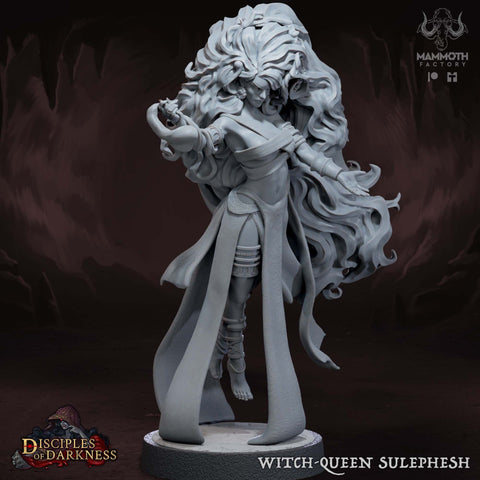 Female Sorcerer Warlock PC or NPC D&D 5e Unpainted | 28mm, 32mm, 50mm,75mm,100mm | Dungeons and Dragons | Pathfinder | Mammoth Factory