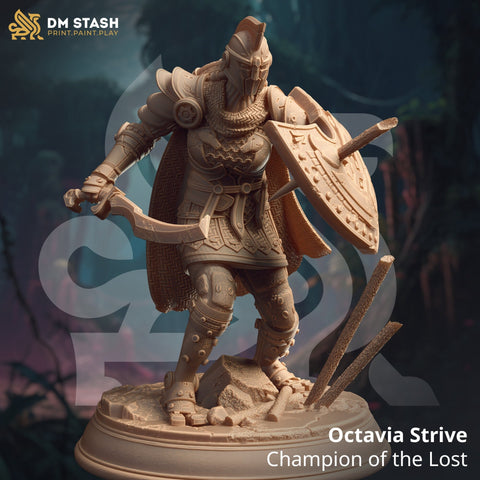 Female Fighter Ranger Paladin | Miniature | 28mm, 32mm, 75mm, 100mm Scales | Pathfinder Figure | DnD | Figurine unpainted | DM Stash
