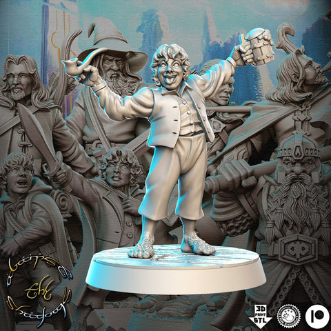 Halfling Rogue Adventurer PC NPC | Resin Miniature | Dungeons and Dragons | 28mm,32mm.54mm,75mm Scales | Pathfinder | Thief mini DnD ||
