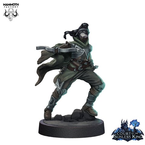 Female Elf Gloom Stalker Ranger Crossbow Expert Unpainted | 28mm,32mm,54mm,75mm,100mm Scale |Resin Dungeons & Dragons |Mammoth Factory