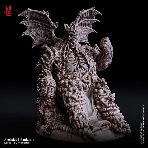 Archdevil Baalzhor Demon | 28mm,32mm,54mm,75mm,100mm Scale - Boss Monster Mini - Minis - D&D 5e - Pathfinder Figurine | Flesh of Gods