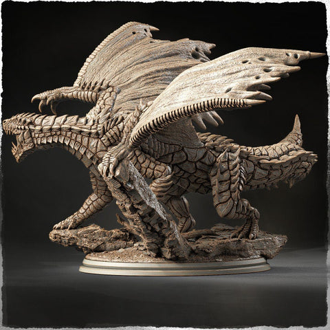 North American Dragon (4 sizes) D&D Miniature | 220mm Long, 235mm Wing Span | Resin Dragon Statue | Figurine | Dungeons and Dragons 5e