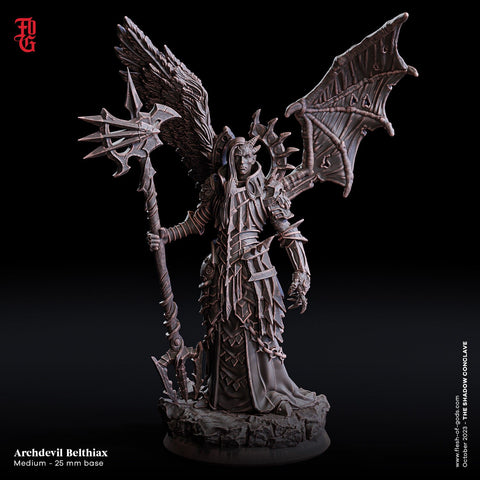Belthiax Devil Fallen Angel Demon | 28mm, 32mm, 75mm Scale Resin Miniature | Dungeons and Dragons D&D 5e | Pathfinder | Flesh of Gods