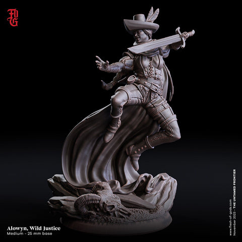 Swashbuckler Rogue Fighter PC NPC | 28mm, 32mm,54mm,75mm,100mm Scales | Player Character Mini -D&D 5e Pathfinder Figurine | Flesh of Gods