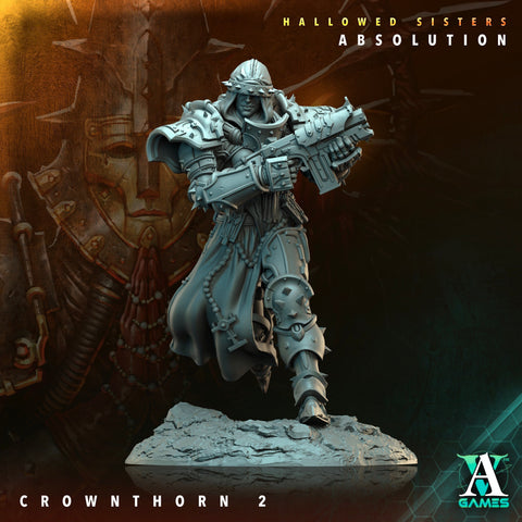 Sci-Fi Miniature Crownthorn Hallowed Sisters Absolution | 28mm,32mm, 54mm, 75mm,100mm Scales | Resin Mini | Archvillain Games