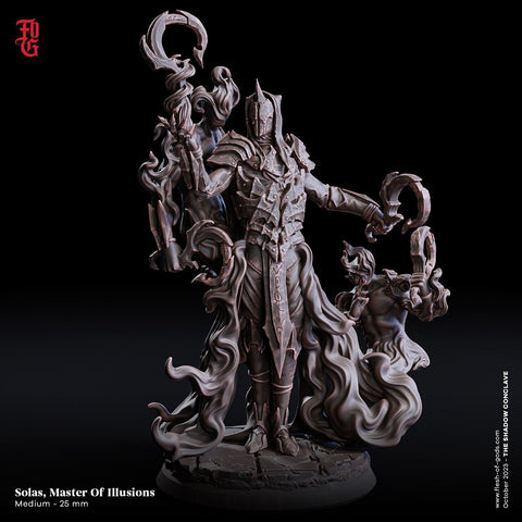 Wizard Illusionist, Warlock, Sorcerer PC NPC | 28mm, 32mm,54mm, 75mm, 100mm Scale Resin Miniature | Dungeons and Dragons | Flesh of Gods