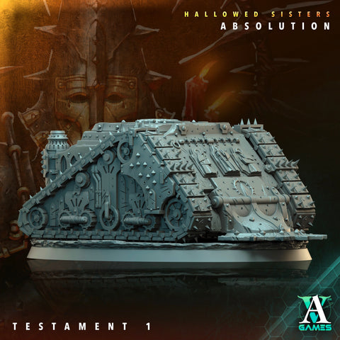 Sci-Fi Miniature Transport Vehicle Hallowed Sisters Absolution | 28mm/32mm Scale, 120mm x 90mm Oval BASE | Resin Mini | Archvillain Games
