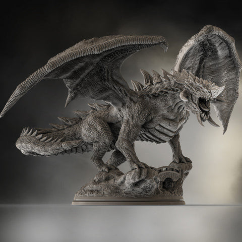 Chromatic Black Dragon (4 sizes) D&D Miniature | 250mm Long, 200mm Wing Span | Resin Dragon Statue | Figurine | Dungeons and Dragons 5e