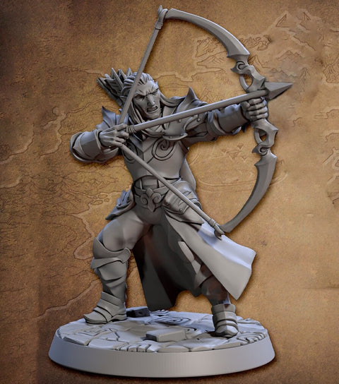 Elf Ranger Fighter Sharpshooter Bow | 28mm, 32mm, 54mm,75mm,100mm Scale Resin Miniature Dungeons and Dragons D&D Pathfinder | Artisan Guild