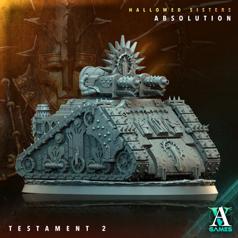 Sci-Fi Miniature Transport Vehicle Hallowed Sisters Absolution | 28mm/32mm Scale, 120mm x 90mm Oval BASE | Resin Mini | Archvillain Games