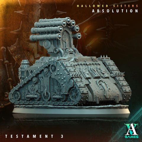 Sci-Fi Miniature Transport Vehicle Hallowed Sisters Absolution | 28mm/32mm Scale, 120mm x 90mm Oval BASE | Resin Mini | Archvillain Games