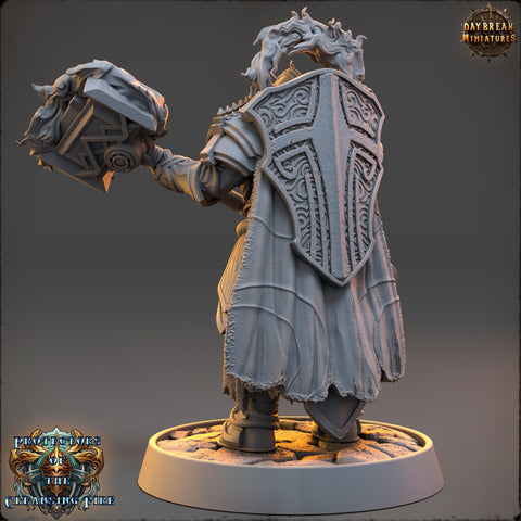 Cleric Tempest Domain, Oath of Vengence Paladin | 28mm,32mm,54mm, 75mm,100mm Scales | Dungeons and Dragons |Pathfinder |Daybreak Miniatures