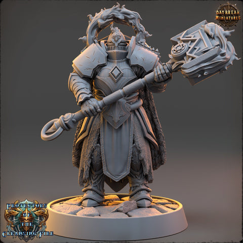 Cleric Tempest Domain, Oath of Vengence Paladin | 28mm,32mm,54mm, 75mm,100mm Scales | Dungeons and Dragons |Pathfinder |Daybreak Miniatures