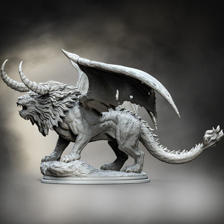 Manticore (4 sizes available) Miniature | 28mm ,32mm, 54mm, 75mm Scale | Pathfinder Figure | DnD 5E | Figurine unpainted |