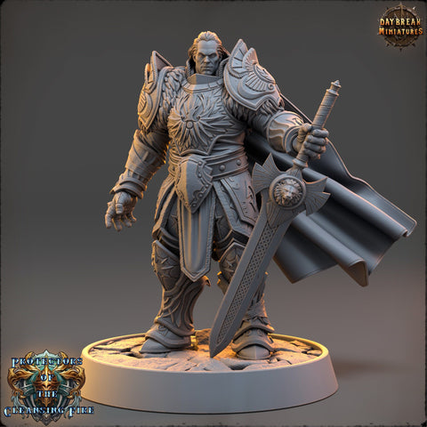 Oath of the Conquest Paladin, Cleric | 28mm, 32mm, 54mm, 75mm Scales | 100mm Tall | Dungeons and Dragons | Pathfinder | Daybreak Miniatures