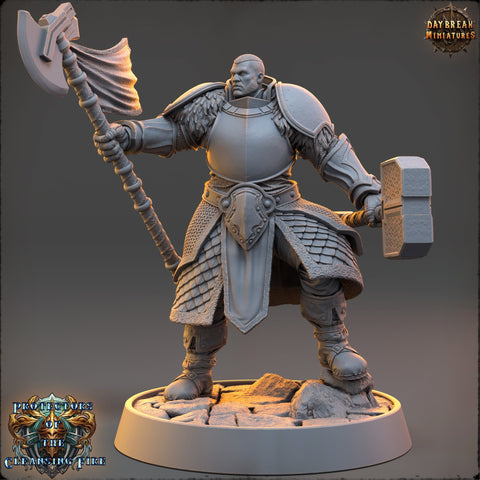 Oath of Devotion Paladin, Cleric PC Unpainted | 28mm,32mm,54mm,75mm,100mm Scales | Dungeons and Dragons | Pathfinder | Daybreak Miniatures