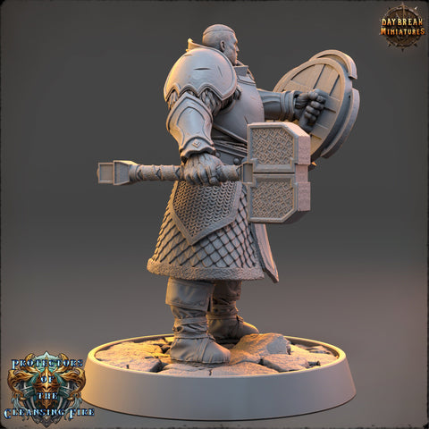 Life Domain Cleric, Paladin PC /NPC Unpainted | 28mm,32mm,54mm,75mm,100mm Scales | Dungeons and Dragons | Pathfinder | Daybreak Miniatures