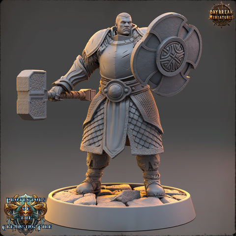 Life Domain Cleric, Paladin PC /NPC Unpainted | 28mm,32mm,54mm,75mm,100mm Scales | Dungeons and Dragons | Pathfinder | Daybreak Miniatures